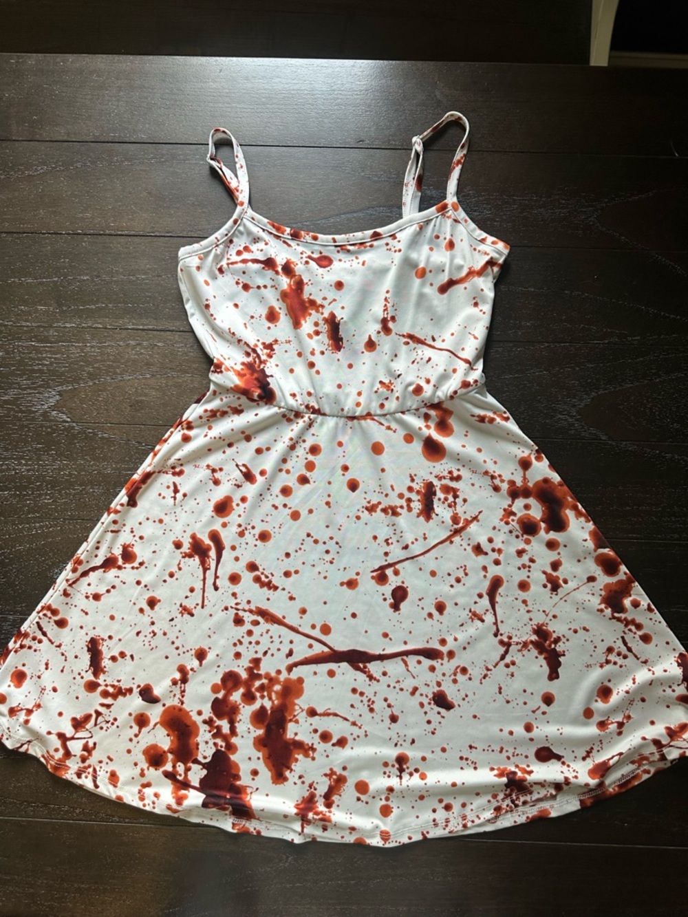 Hot Topic White Dress with Red Splash Print